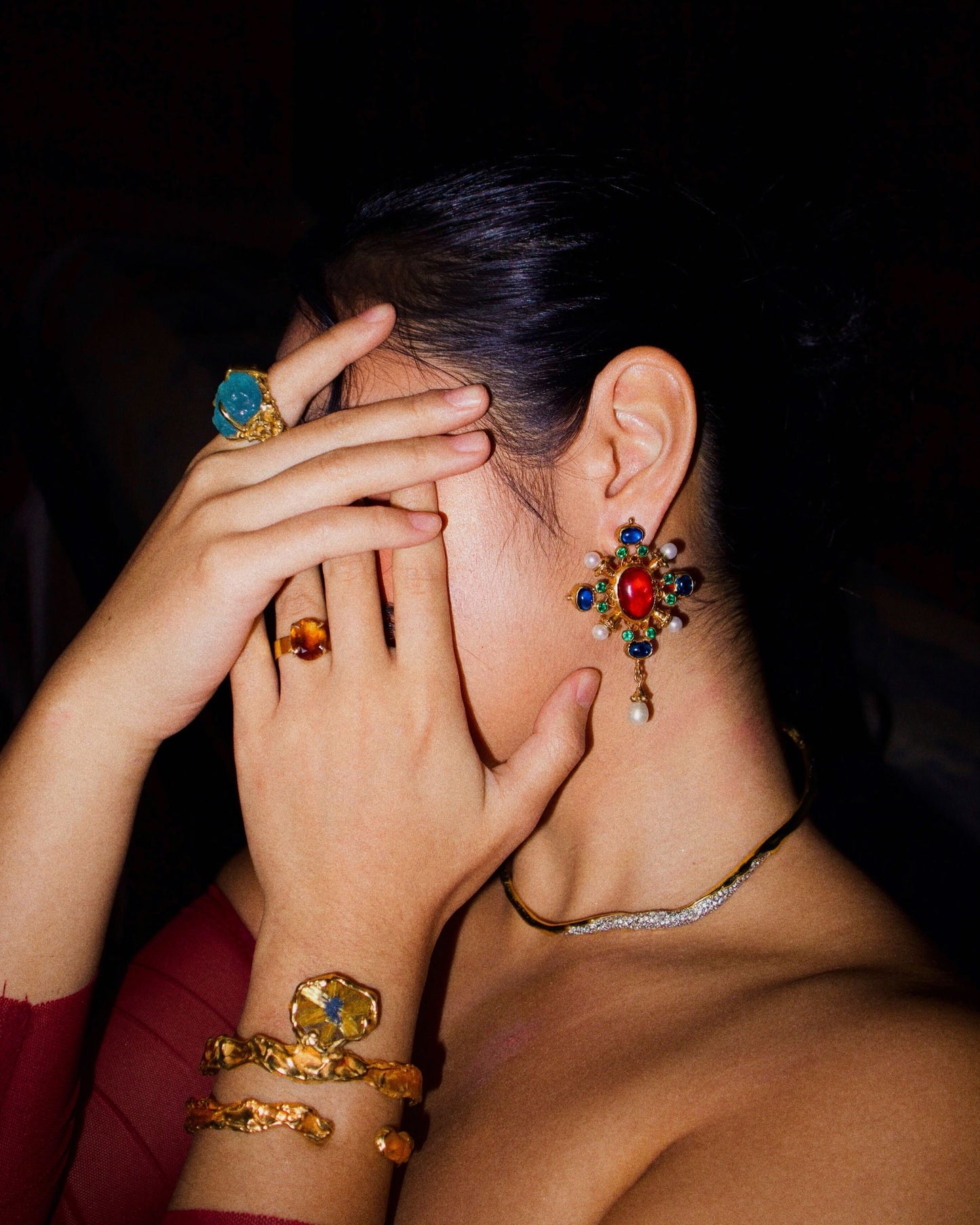 Star Rutilated Quartz Cuff Bracelet