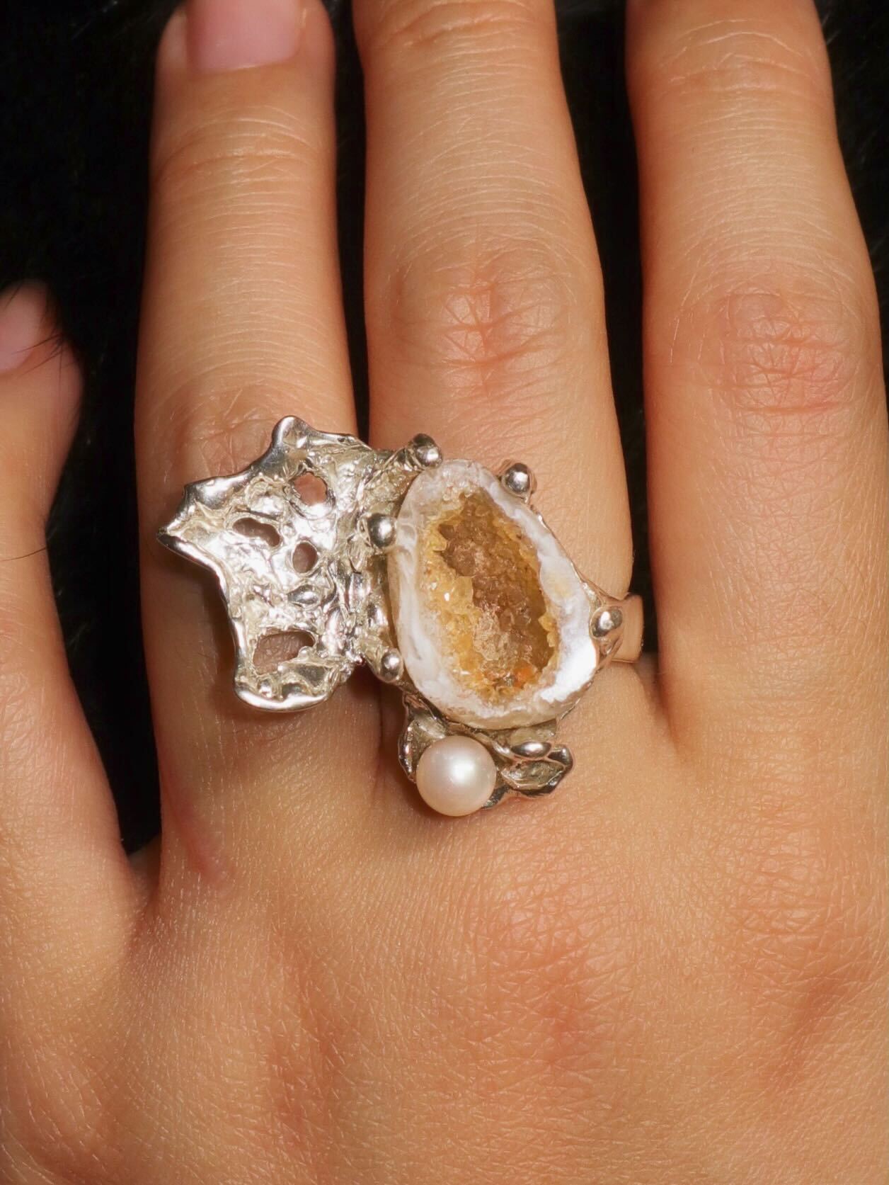 Agate Geode Ring