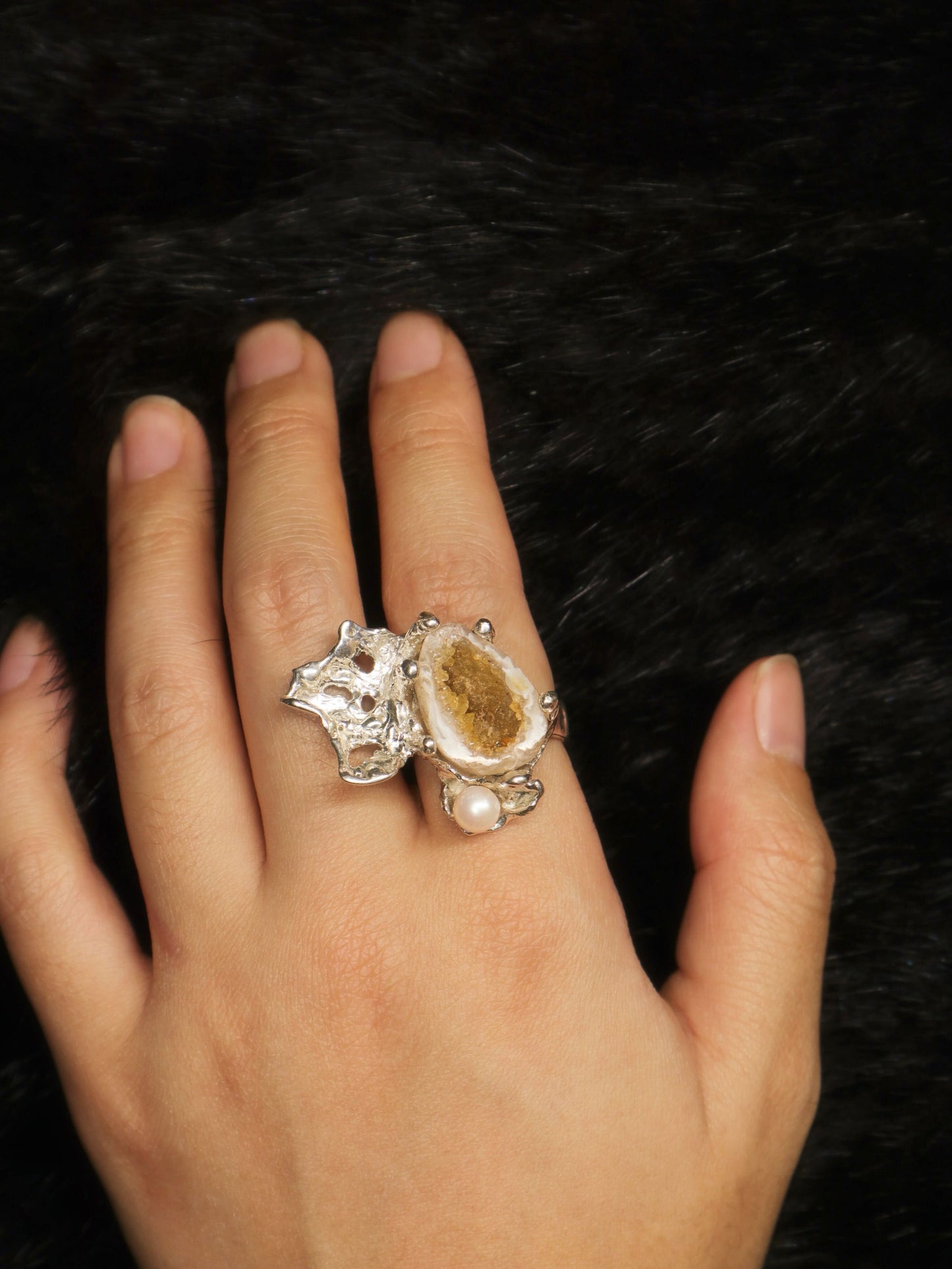 Agate Geode Ring