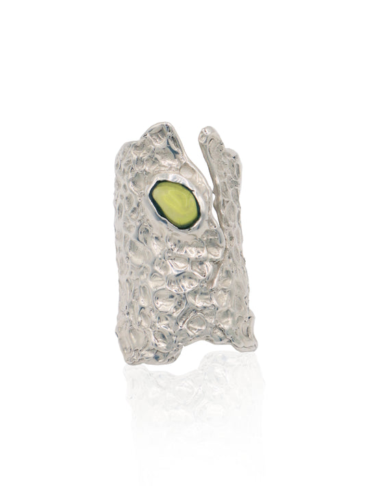 Raw Peridot Ring