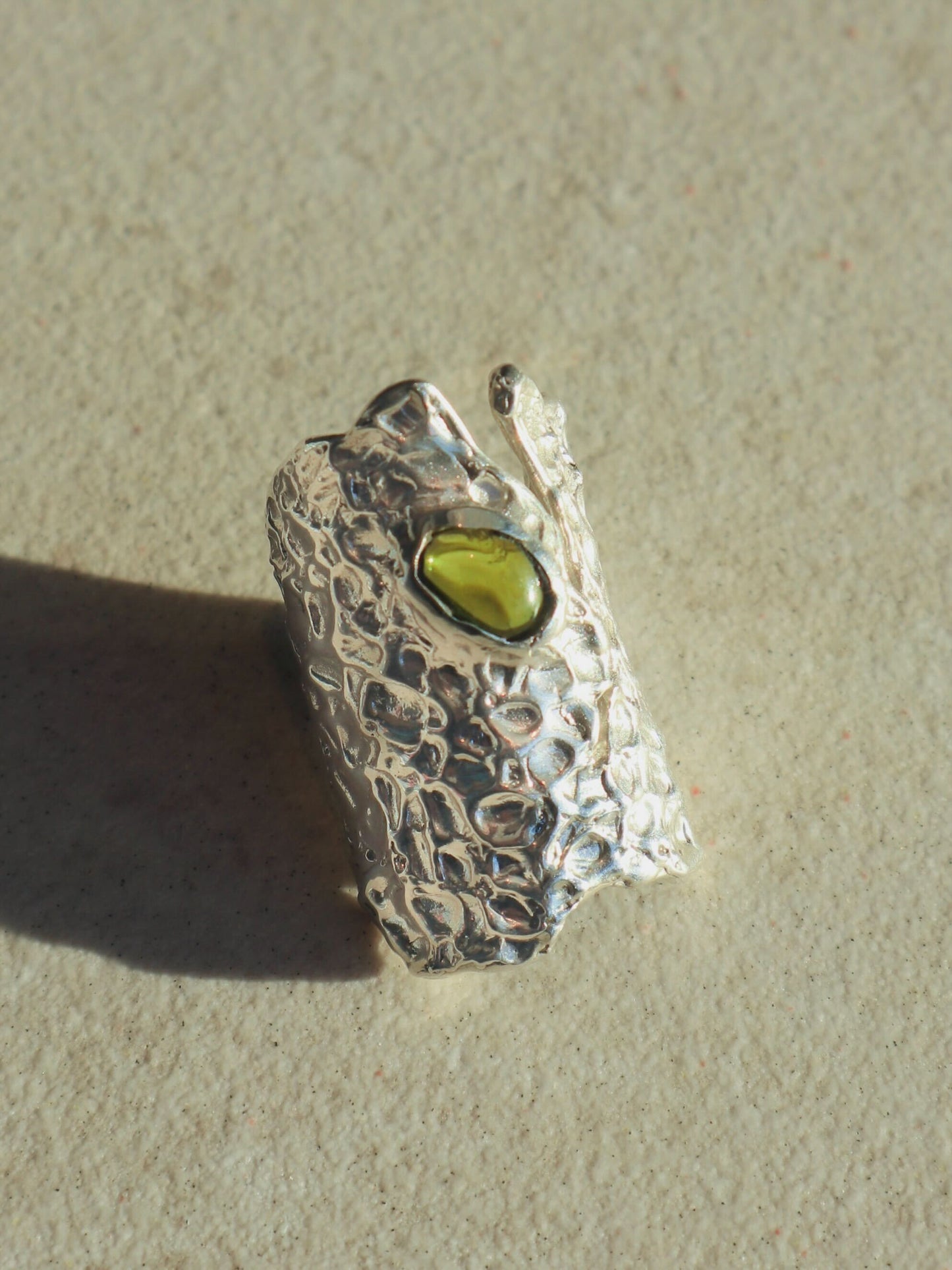 Raw Peridot Ring