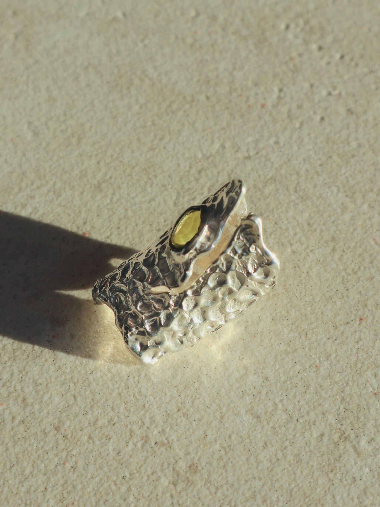 Raw Peridot Ring