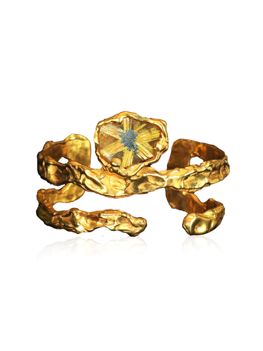 Star Rutilated Quartz Cuff Bracelet
